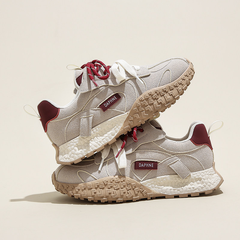 达芙妮小个子内增高鸳鸯带德训鞋女春夏休闲运动鞋复古阿甘鞋软底