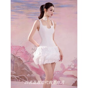 ZS名品越南设计师Angeletta 吊带短裙 新款 少女感甜美气质修身