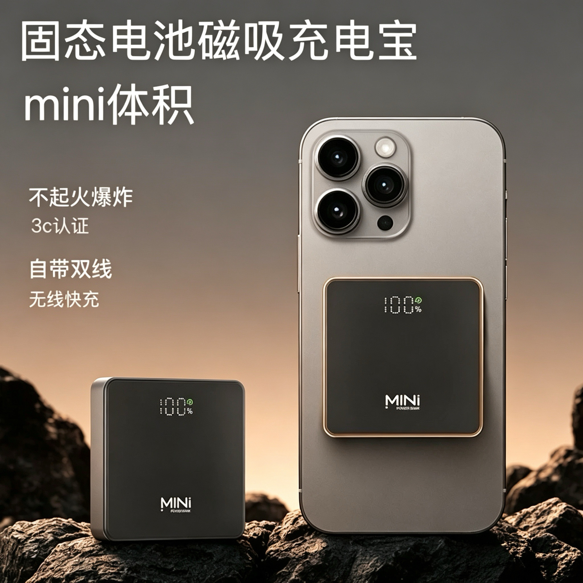 3C认证固态电池mini磁吸充电宝
