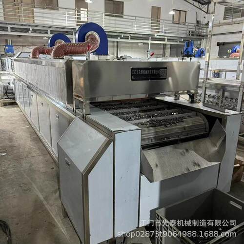 不锈自钢标JBB准件紧固件清除洗机 网带式母螺螺丝动油清洗线