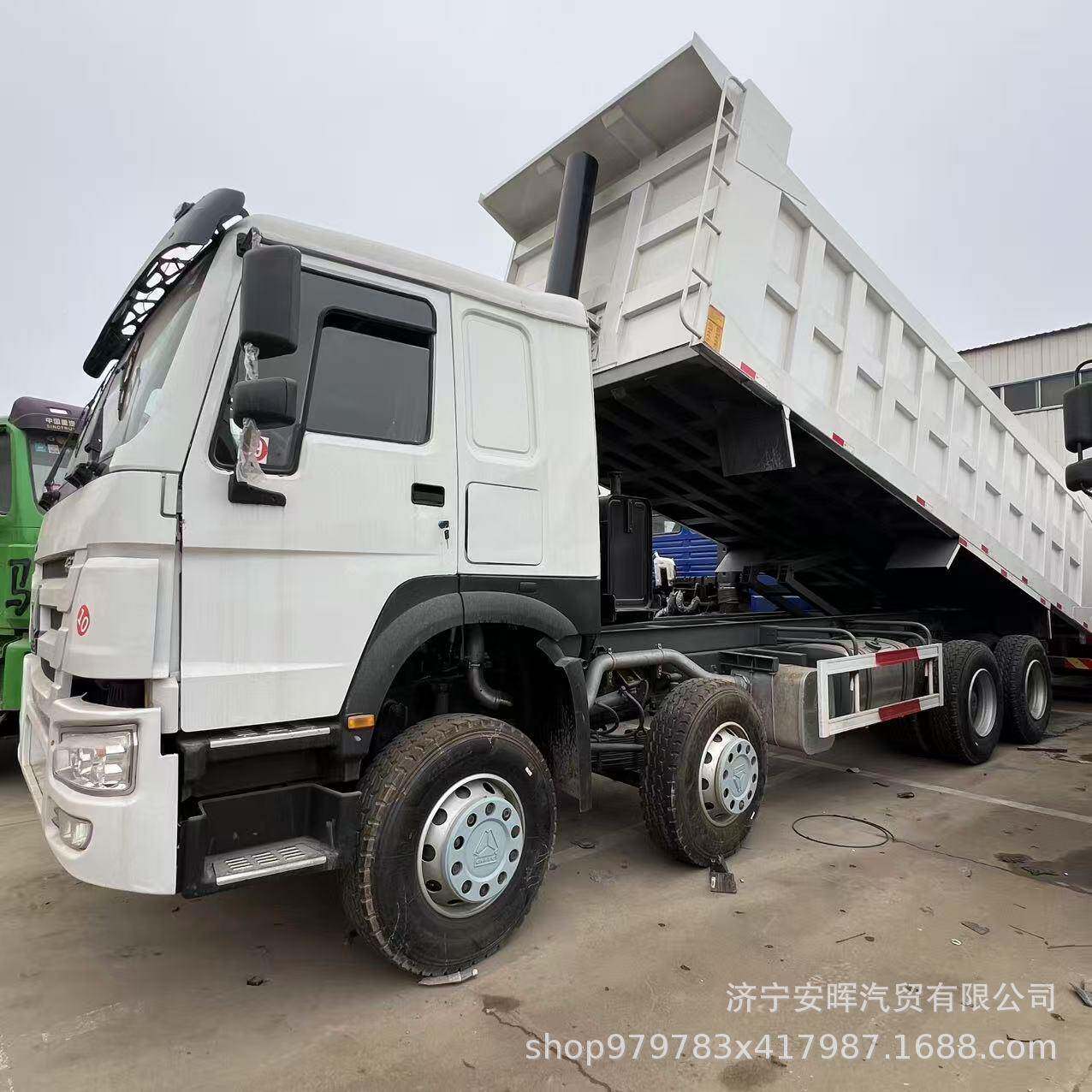 转让二手渣10轮豪沃自368卸 3马75力矿用工程车车 右驾驶舱土运输