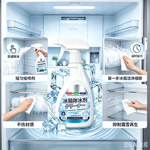 升级2.0融冰霜剂除霜家用冷冻室剂防除冰清洁冰箱冰柜融雪化冰PJ2
