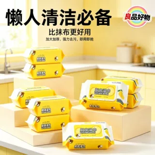 【到手10包】强力冰箱清洁湿巾多用途清洁湿巾厨房油烟机JH2