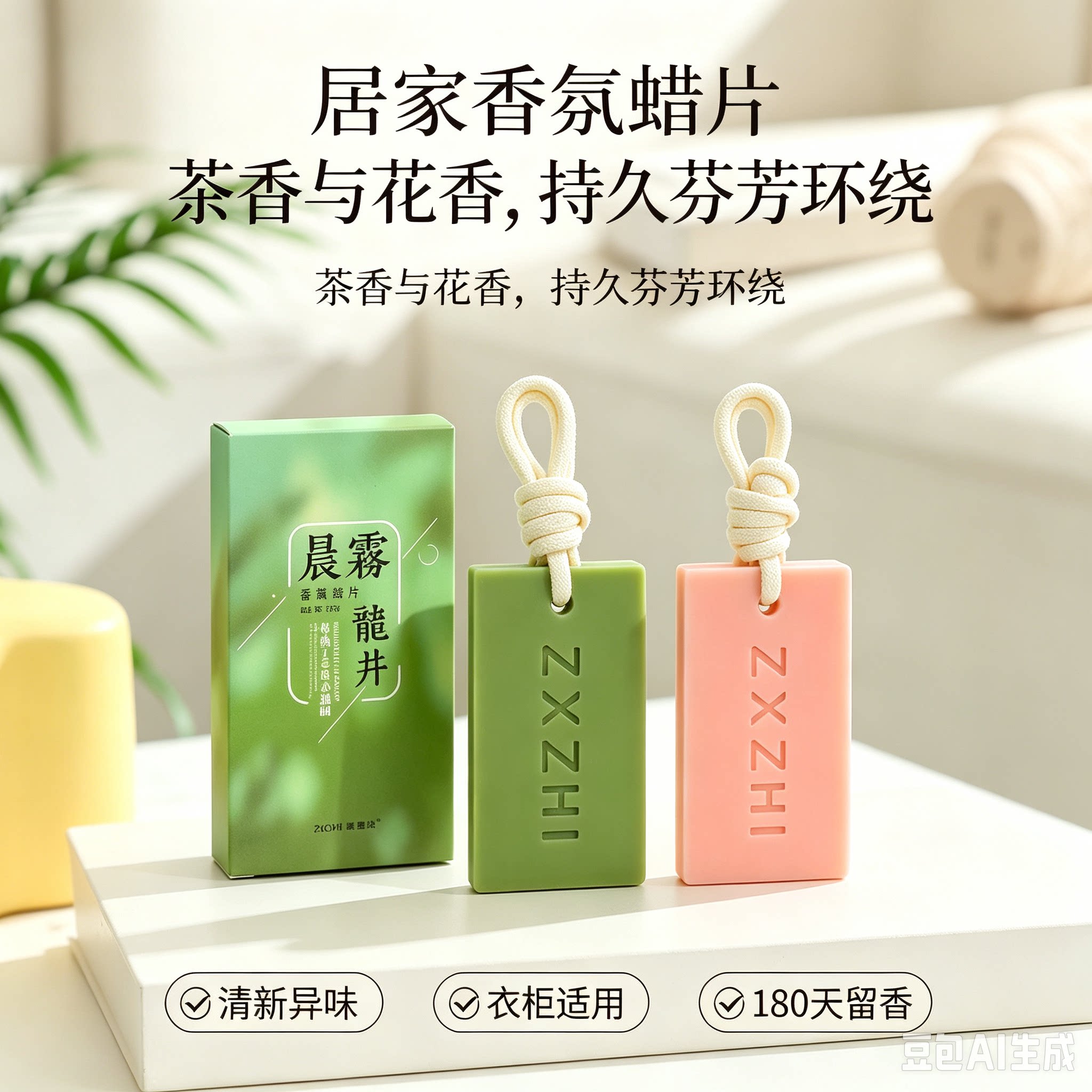 清新淡雅持久留香家居衣橱香薰蜡片香薰高级感挂件装饰JM