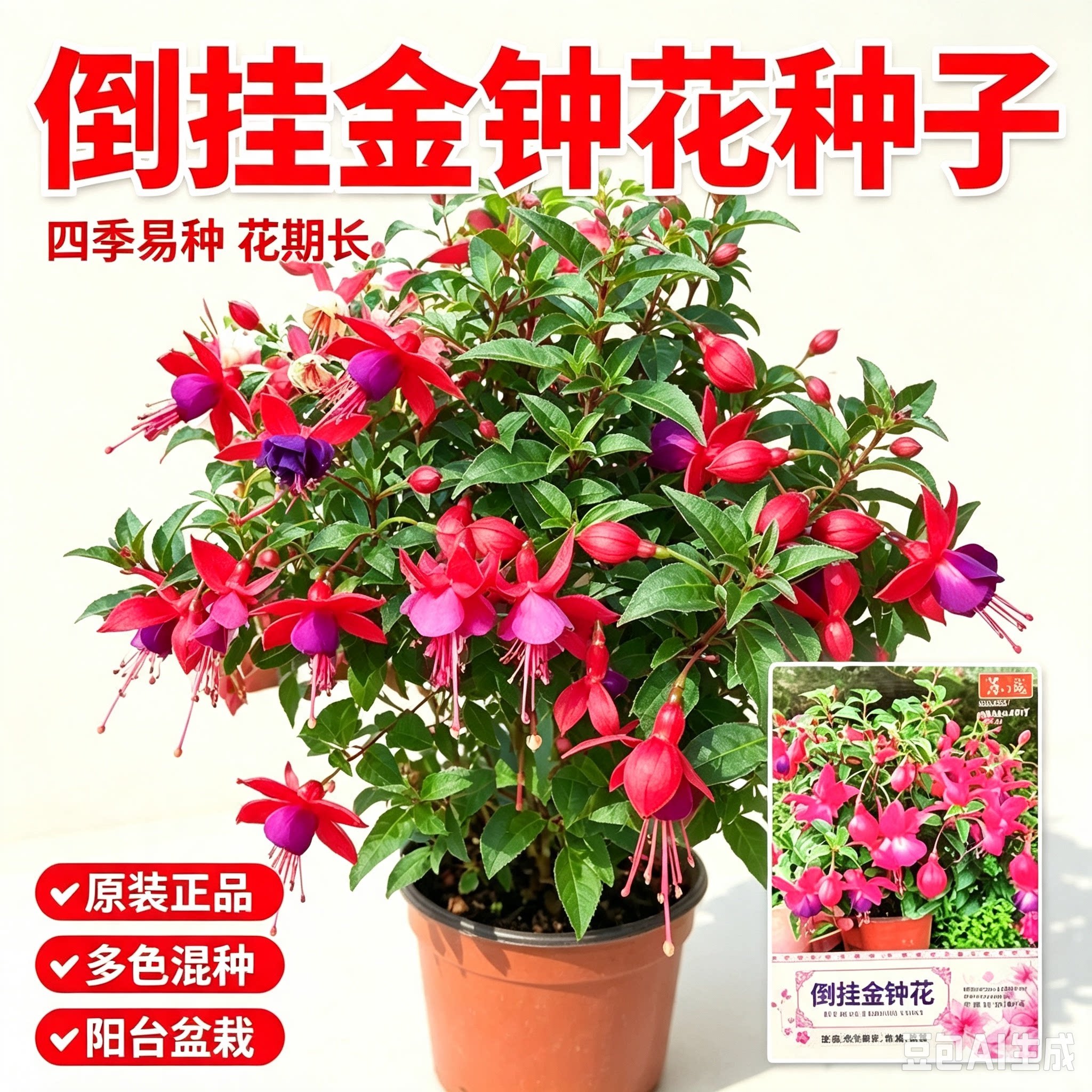 八月新种!浓香倒挂金钟花种球驱蚊虫花卉好管理四季好种JM
