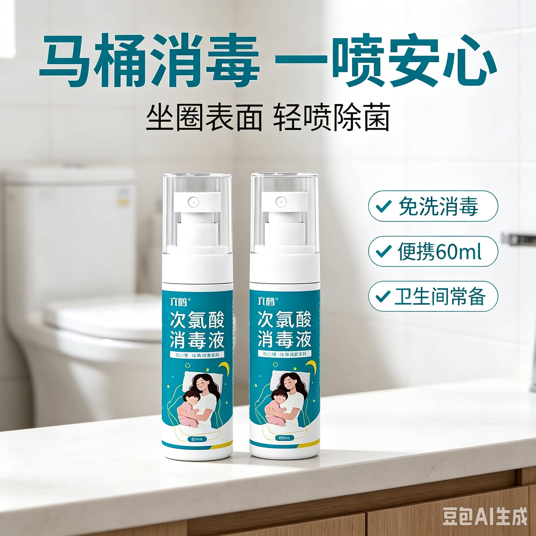 【户外差旅】hpv次氯酸消毒液杀菌99.99%旅行酒店便携式健身JM