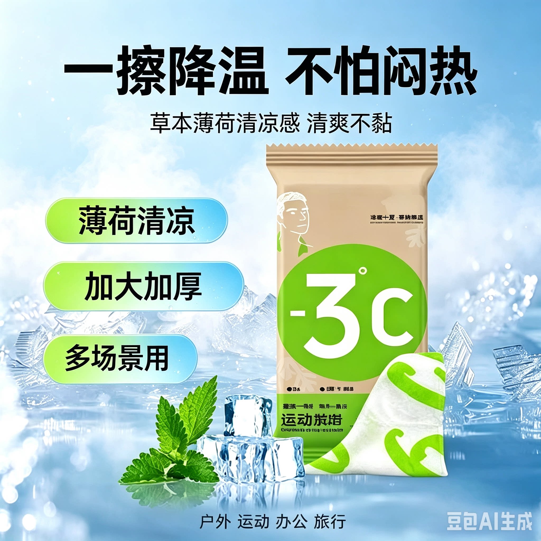 【到手10包】冰感毛巾降温冰巾凉感夏季解暑神器冰凉湿巾JH