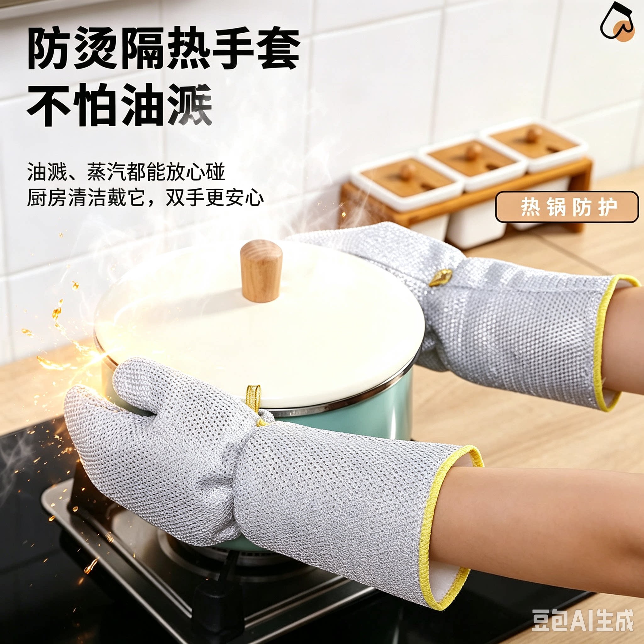 【钢丝洗碗手套】加厚加长版防水清洁隔热烫厨房刷碗家务手套JM