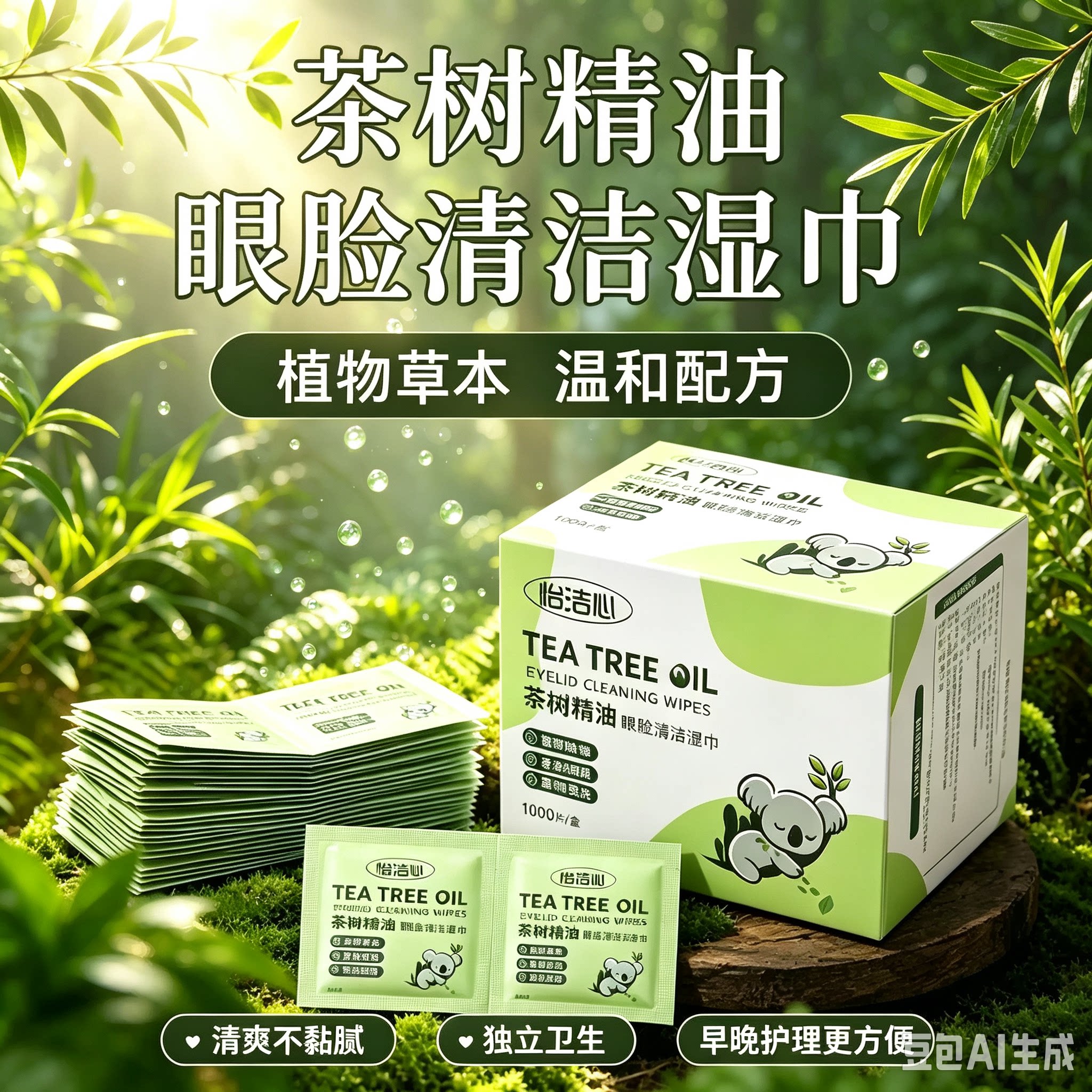 【家庭常备】眼睑清洁湿巾眼部专用温和舒缓眼干眼涩眼疲劳JM2