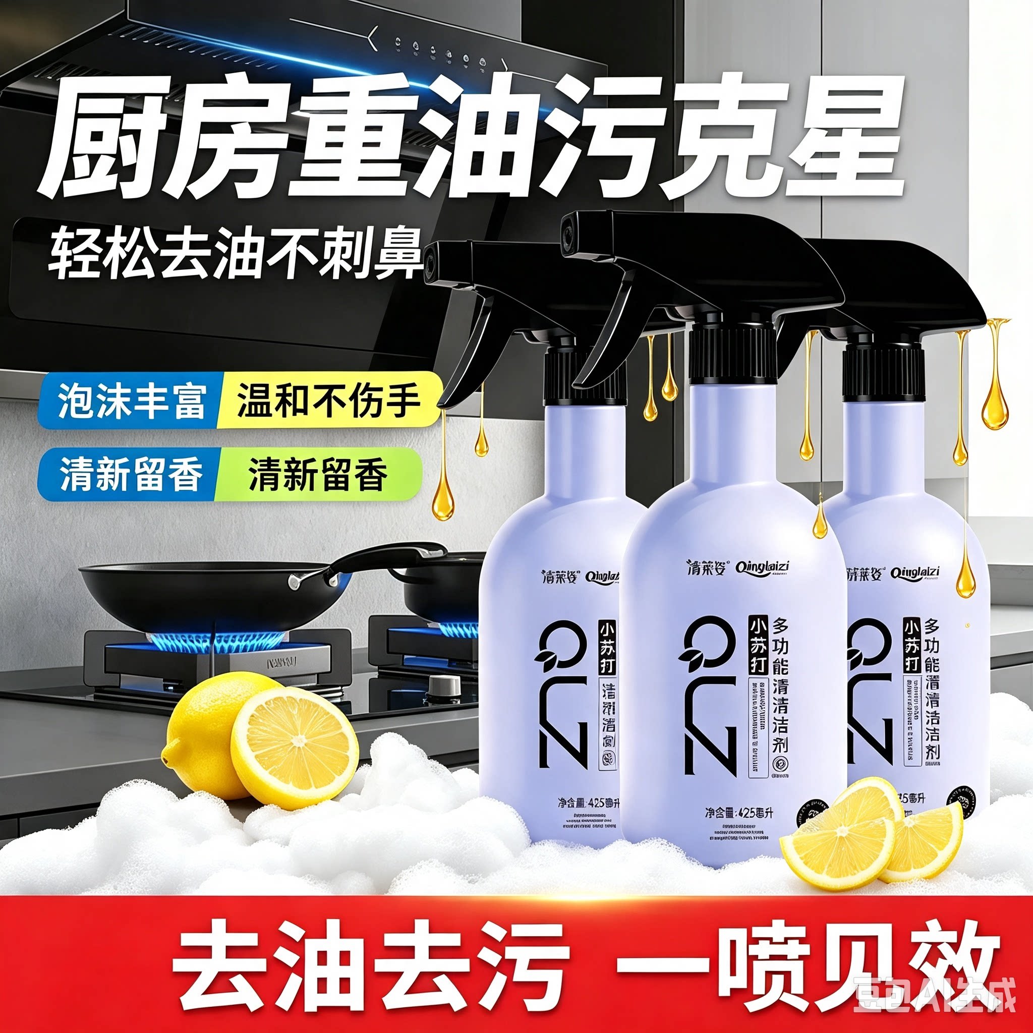 【全屋清洁】小苏打多功能清洁喷雾冰箱烤箱微波炉清洁剂JM