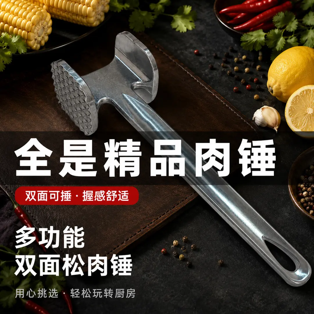 【进口品质】家用儿童辅食双面敲肉锤用品牛排松肉锤嫩肉断筋ZP