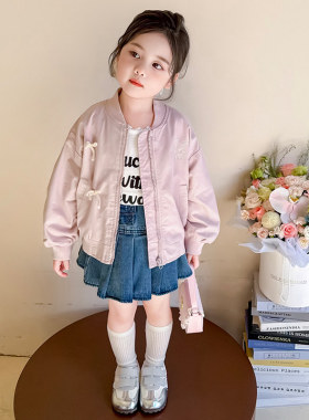 女童外套春秋2025新款女孩宝宝洋派休闲 夹克儿童秋装宽松韩版上