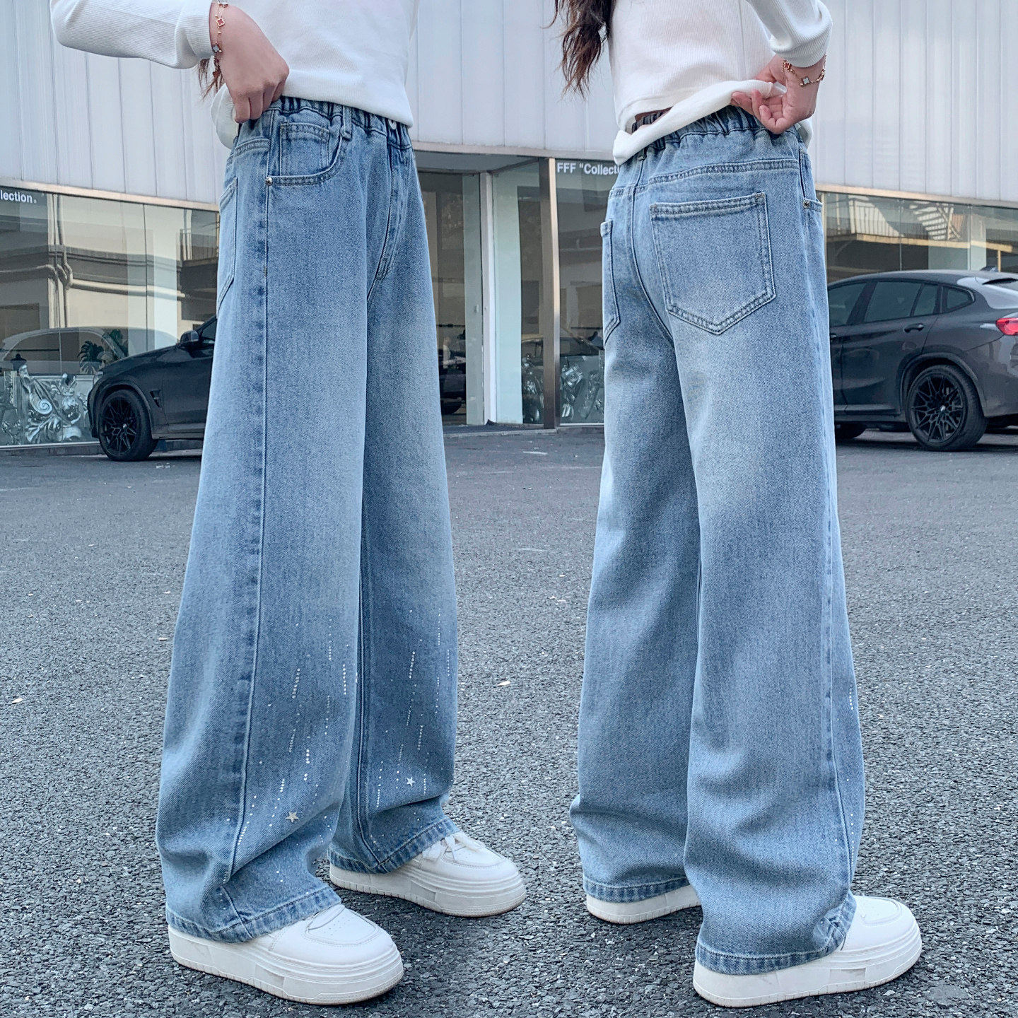 女童春秋裤子外穿2026新款中大童洋气直筒裤女孩春季窄版牛仔长裤