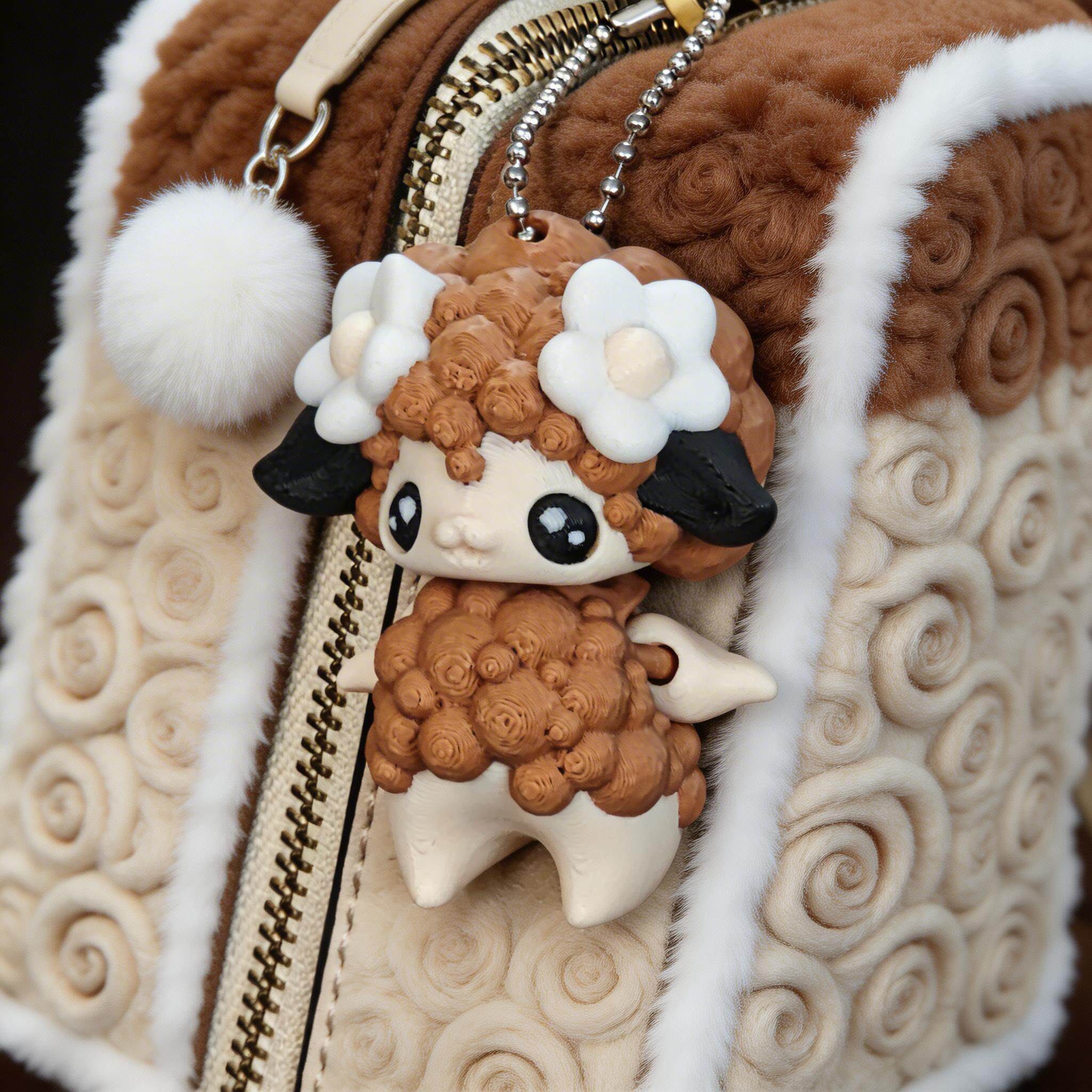 3D打印花卷咩咩玩偶包挂件冰箱贴女生礼物ins风高颜值超萌小摆件