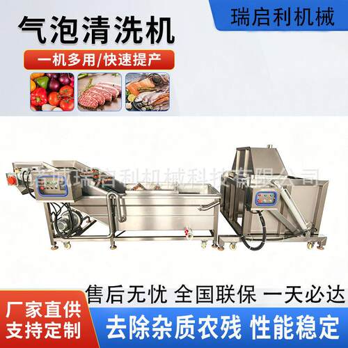 果蔬气泡清洗机多功能大姜清洗机连续式压喷淋番茄气泡清洗机