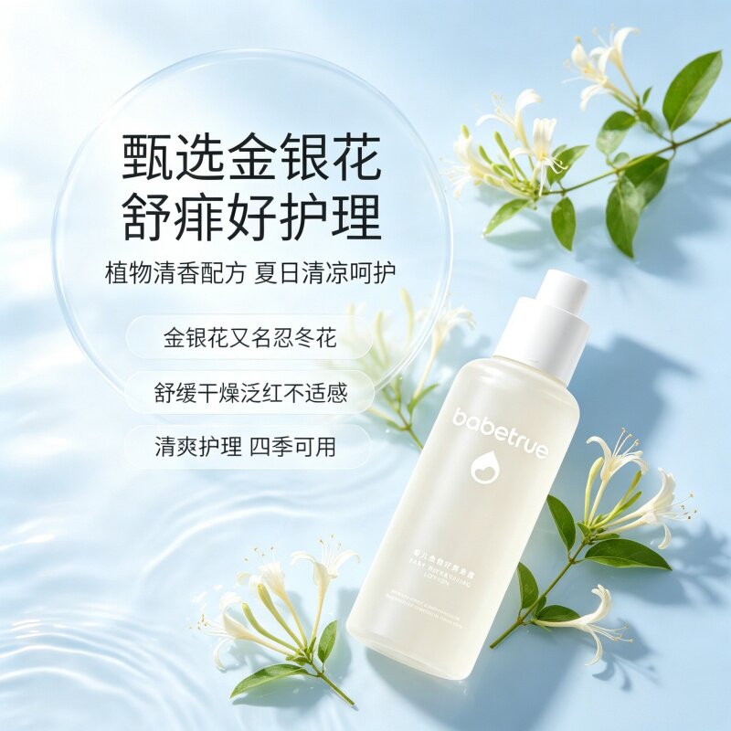 儿初宝金银花爽身露200ml痱子粉