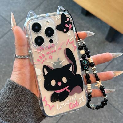 韩系猫耳朵适用iPhone17promax高级手机壳16pro创意TPU透明精孔壳