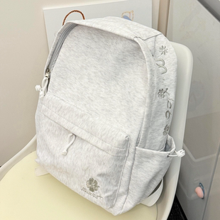 刺绣字母双肩包ins风韩系书包学生百搭休闲简约小众设计感背包