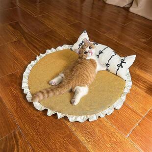 宠物冰垫猫咪狗狗凉席夏季狗垫子带枕凉垫纳解暑凉睡垫降温神器