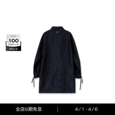 潮流时尚通勤日常可调节抽绳风衣