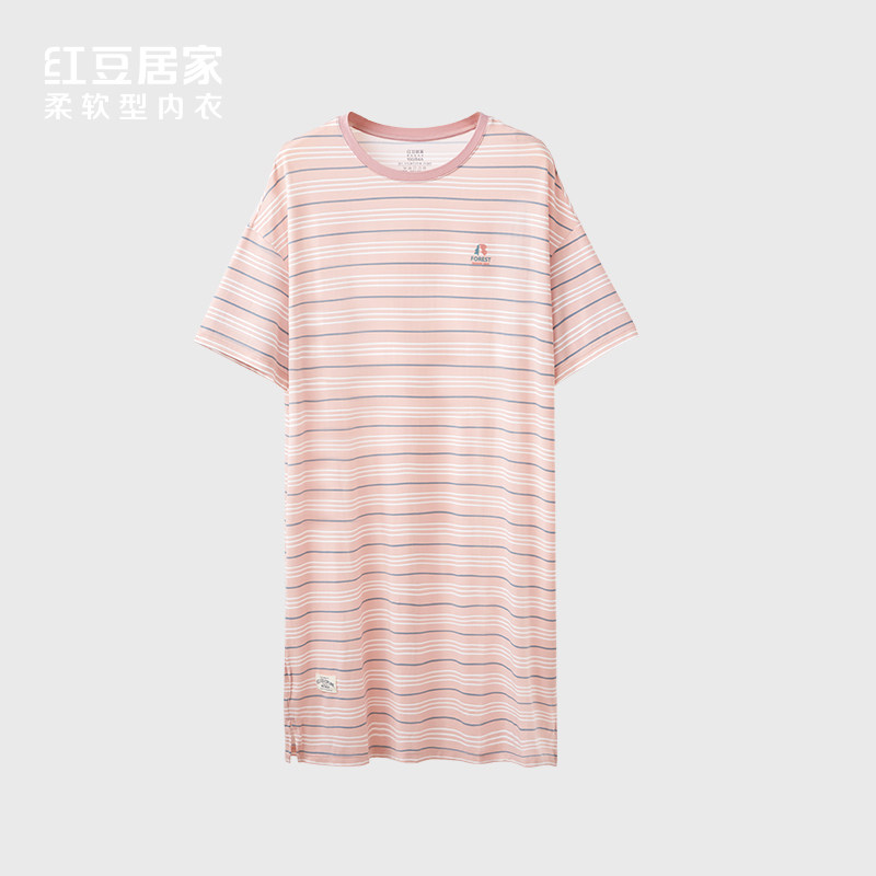 红豆居家【商场同款】莫代尔夏冰凉短袖女士睡裙居家服可外穿睡衣