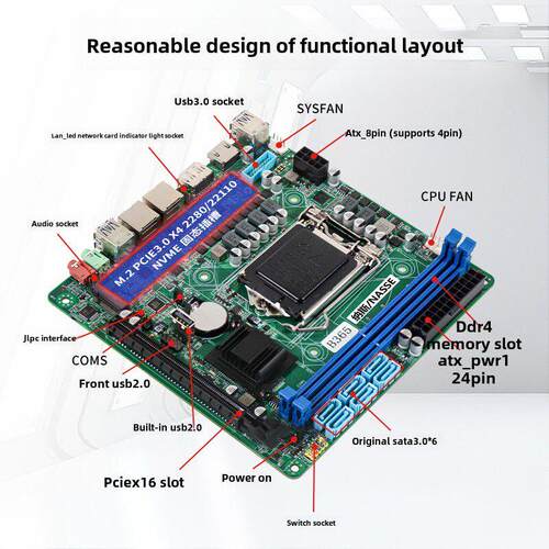 B365 Naras Hui Fnos飞牛Itx主板工业计算机软路由Nas存储服务器