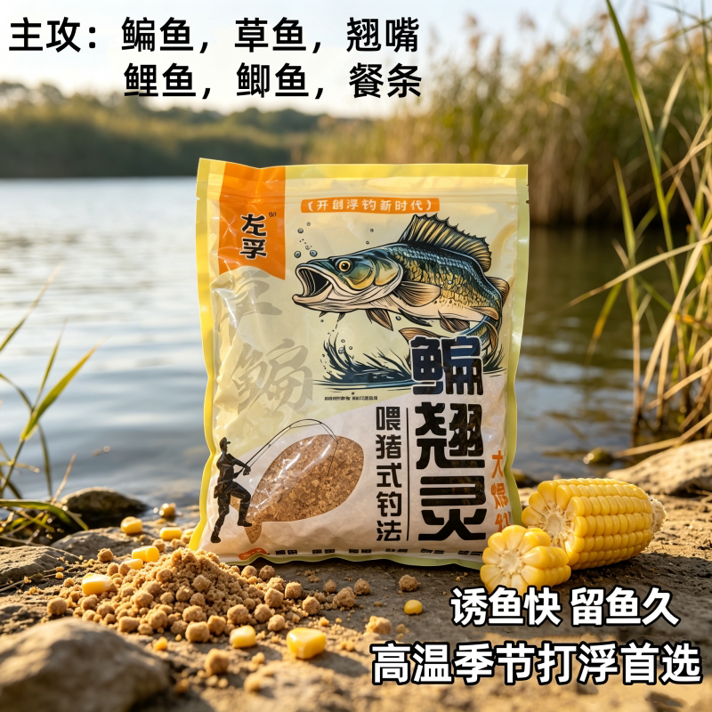 聚翘灵翘嘴专用打窝颗粒散炮草鱼青鱼鳊鱼鲤鲫黑坑野钓浮钓鱼饵料