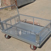 加厚平板车手推车推货车分拣带护栏拖车静音手推车理货车工具 包邮