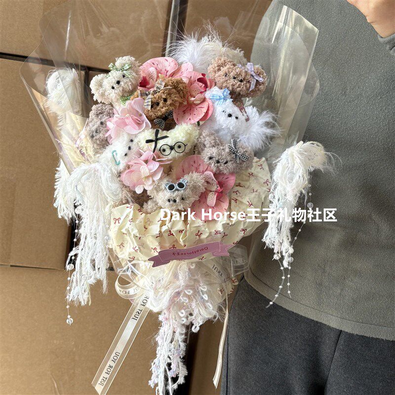 情人节礼物小修狗花束七夕扭棒成品高级生日礼品可爱创意小狗玩偶