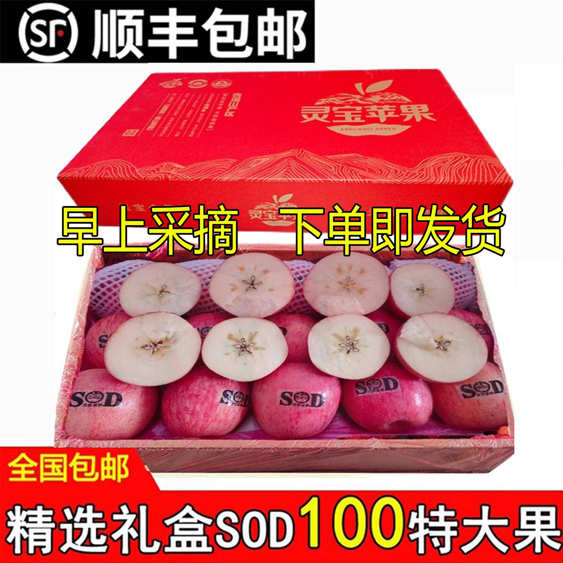水果高档精品美礼盒新鲜灵宝苹果寺河山SOD富硒红富士冰糖心福利