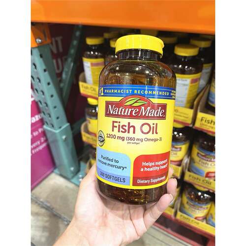 现货美国直购nature made fish oil Omega-3深海鱼油软胶囊360mg