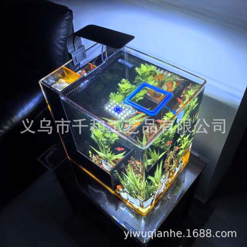 亚克力有机玻璃金鱼缸乌龟缸中小型办公桌水族箱造景客厅鱼缸