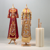 服装 嫁衣展示架 店模特道具女半身橱窗婚纱秀禾人偶衣服架子新中式