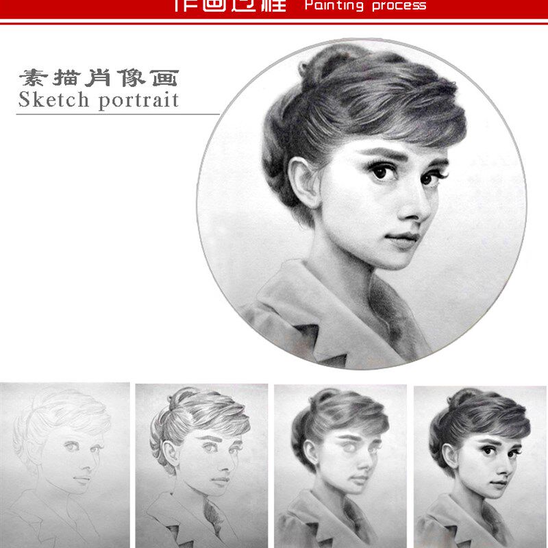 真人照片转手绘手绘素描画像定制头像代画彩铅画肖像画人物电子版