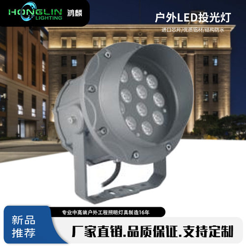 户外LED12W圆形投光射灯
