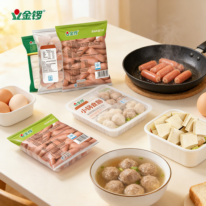 金锣丸子家用冷冻食材串串火锅烧烤麻辣烫猪肉丸撒尿肉丸鸡肉丸