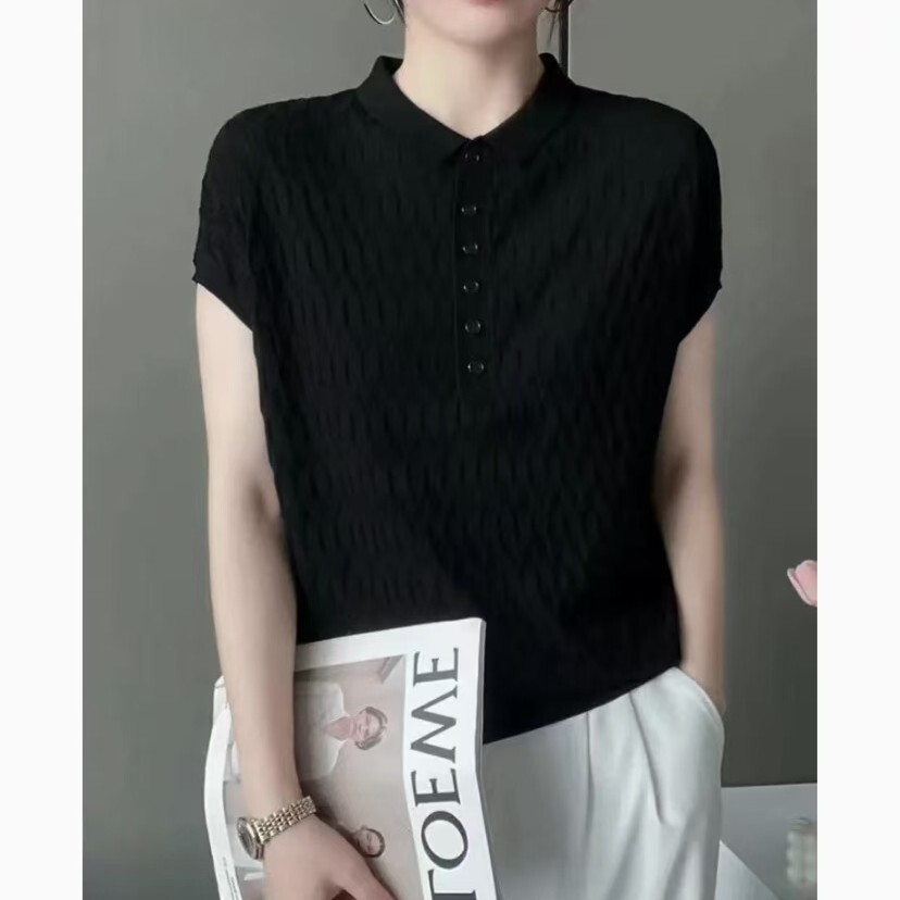丽姐家~黑天鹅春秋显瘦气质短袖夏季宽松上衣