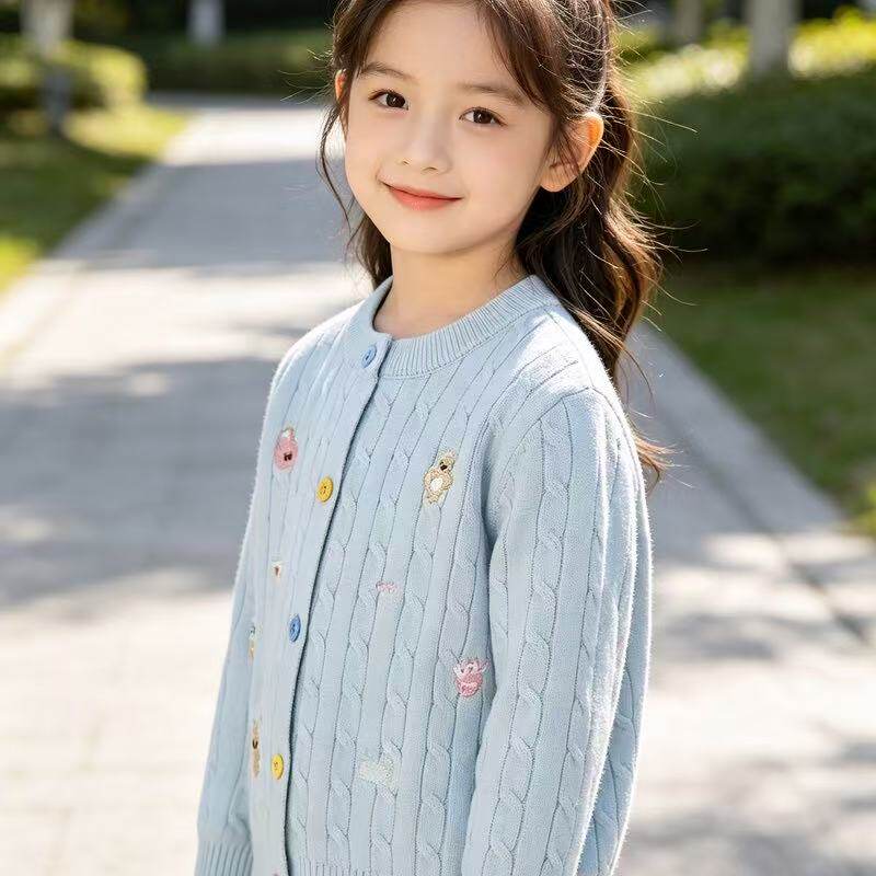 女童毛衣开衫2026新款儿童秋冬款小童针织外套春秋季女孩宝宝上衣