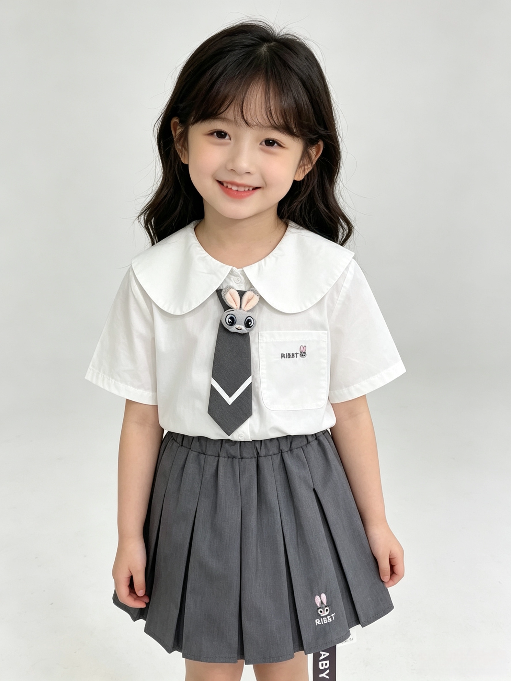 女大童夏季套装裙青少年初高中生短袖衬衫JK百褶裙两件套薄款洋气
