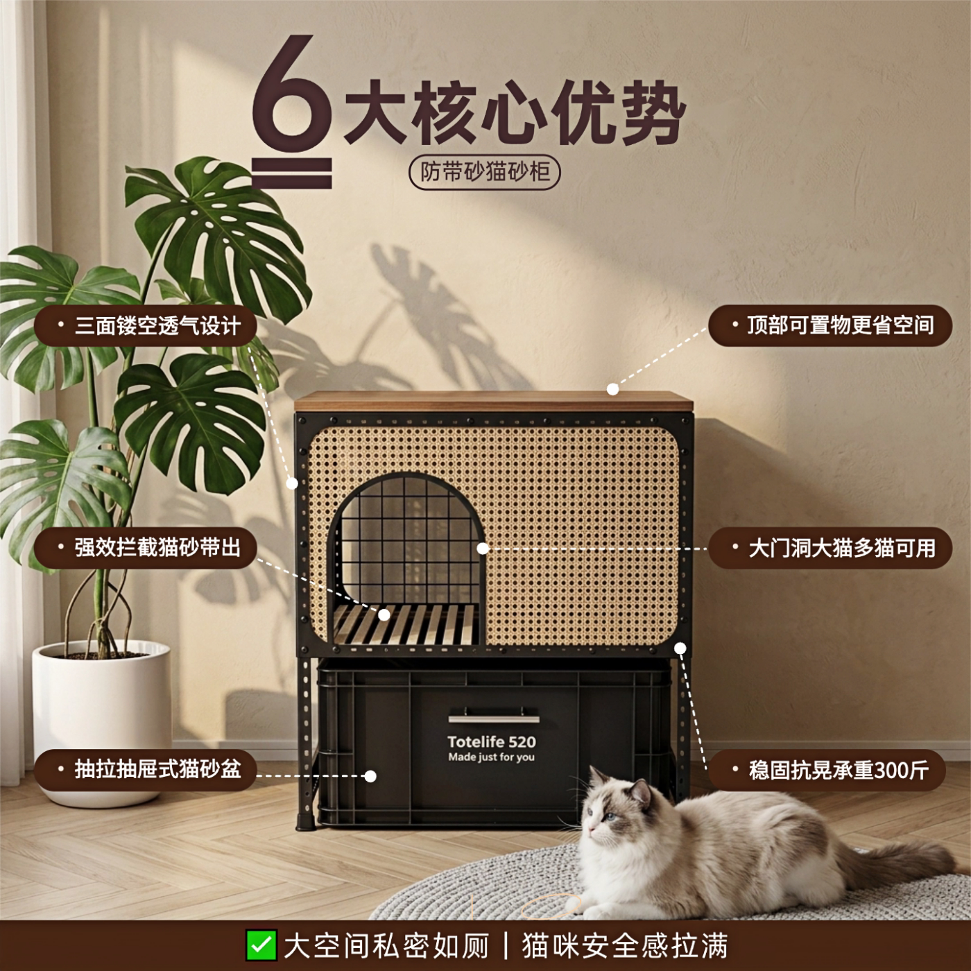 达知猫厕所双层猫砂柜diy自制大号防外涧防漏大橘已定猫砂盆柜