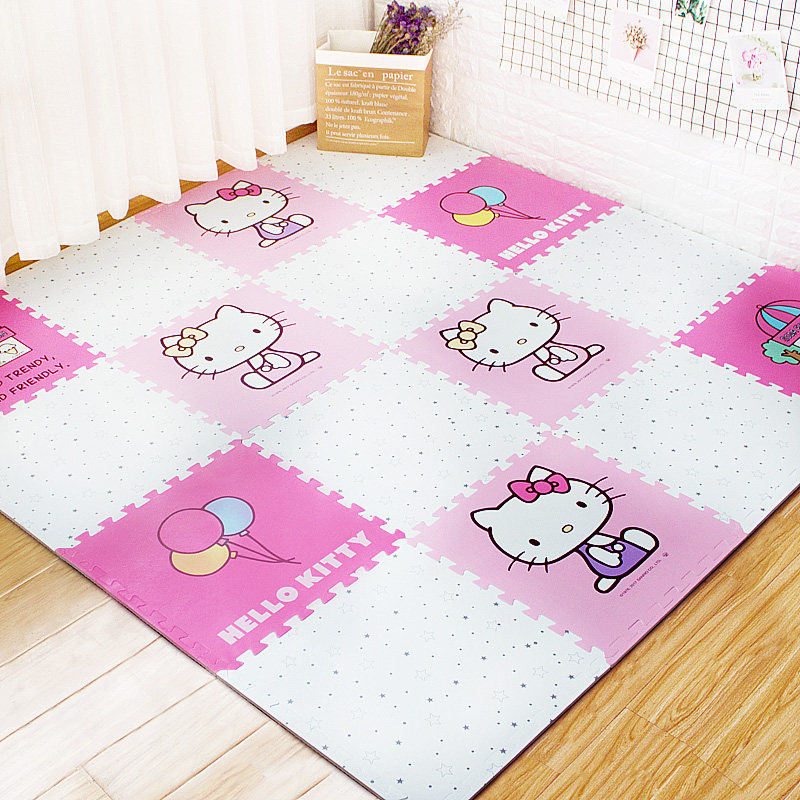 卡通泡沫拼接地垫拼图地板kitty猫宝宝爬爬行垫子婴儿童加厚50x50