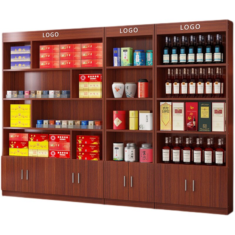 茶叶展示柜烟酒柜样品摆放架收纳红酒货架展示架产品柜子超市货柜