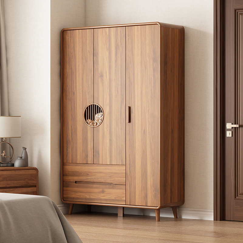 中式衣柜家用卧室实木色衣橱新款儿童储物柜小户型多层大容量
