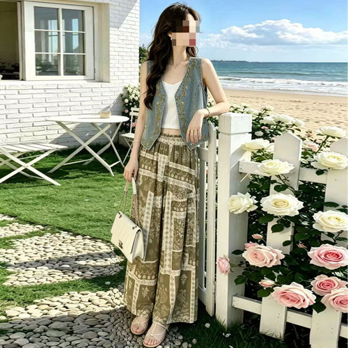 波西米亚牛仔马甲女夏装
