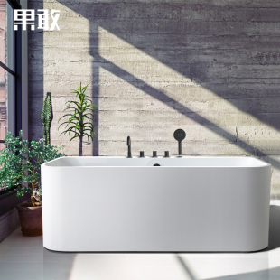 果敢家用成人无缝方形全身保温薄边加厚独立式 1.8米337浴缸盆 1.3