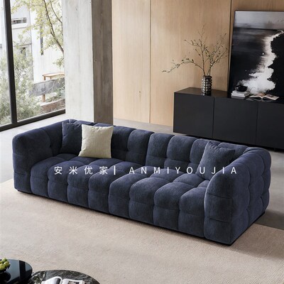 中世纪风格棉花糖织物沙发小公寓客厅Normcore法国复古雪尼尔泡芙