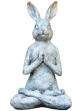 掬涵 瑜伽兔子杂货花园庭院装饰桌面摆件复古乡村童话乔迁礼品物