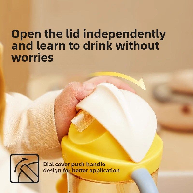 皇家宠物星球1岁以上儿童学习饮用杯,饮用水吸管杯,直饮水瓶,滑动