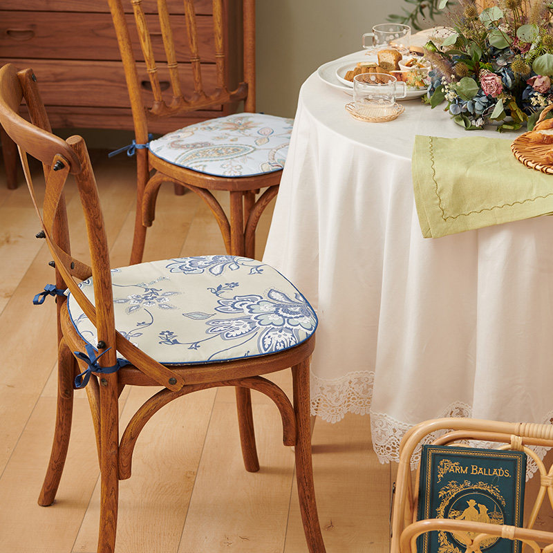 阳春小镇家用餐座椅垫坐垫电脑椅四季通用欧式餐桌加厚坐椅垫纯棉