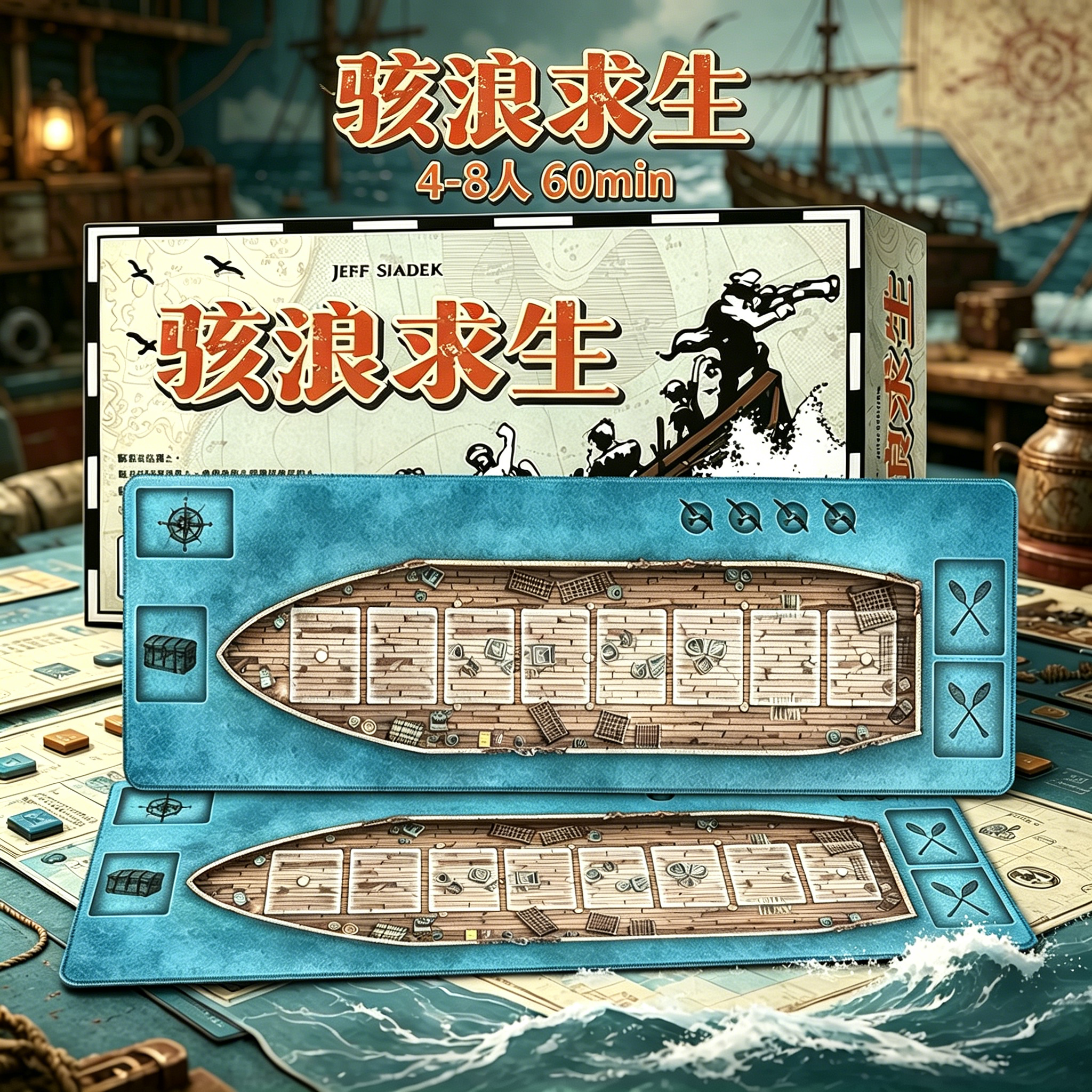 骇浪求生桌游卡牌流行怒海骇浪求生成人休闲聚会经典戏4-8人对战